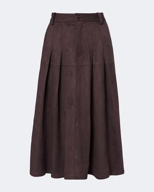 Velvet Belinda Midi Skirt - Brown