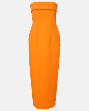 Emilia Wickstead Keeley Strapless Crepe Midi Dress - Orange