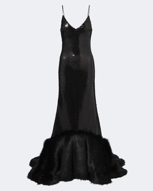 David Koma Sequined Gown - Black