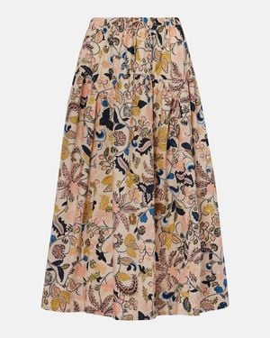 Ulla Johnson Rosen Floral Cotton Maxi Skirt - Natural