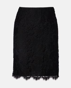 Chloé Floral Cotton-Blend Lace Miniskirt - Black