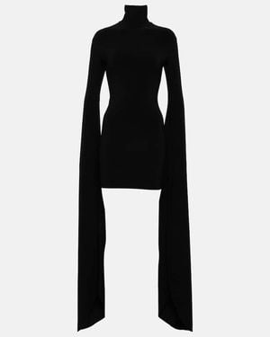 Norma Kamali High-Neck Jersey Minidress - Black