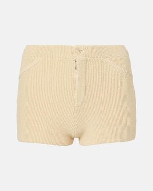 AYA MUSE Lysi Low-Rise Cotton-Blend Shorts - Natural