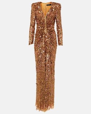 Jenny Packham Embellished Gown - Brown