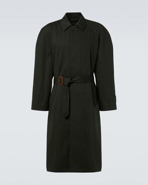 Balenciaga Belted Cotton Car Coat - Black