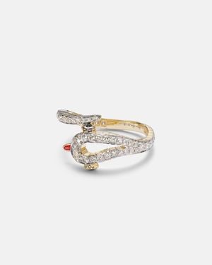 Yvonne Léon Python 9Kt Ring With Diamonds - White