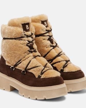 Bogner Ankle Boots Torino Aus Shearling Und Veloursleder - Mettallic