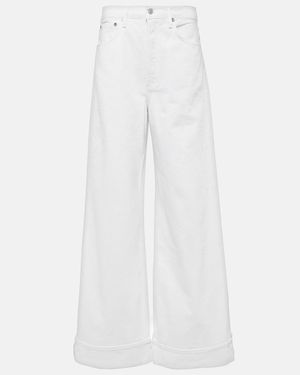 Agolde Dame Jean High-Rise Wide-Leg Jeans - White