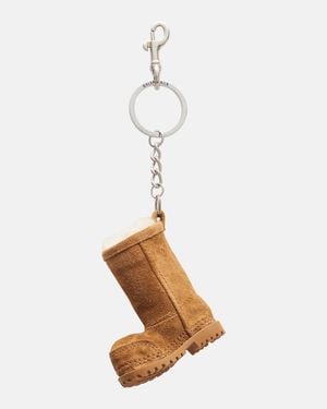 Balenciaga Taschenanhaenger Alaska Boot Aus Veloursleder - Weiß