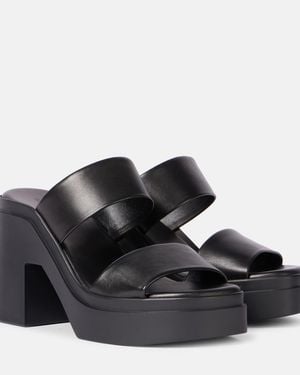 Robert Clergerie Next 110 Leather Platform Mules - Black