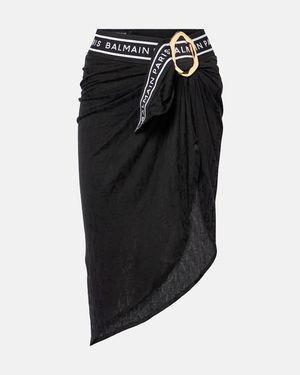 Balmain Logo Beach Cover-Up - Black