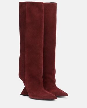 The Attico Cheope 105 Suede Knee-High Boots - Red