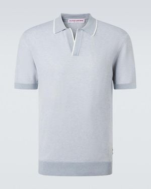 Orlebar Brown Horton Cotton And Wool Pique Polo Shirt - Blue