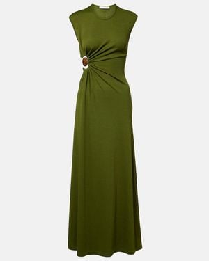 Christopher Esber Mineral Stone Jersey Maxi Dress - Green