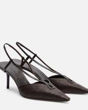 Max Mara Raffia Slingback Court Shoes - Brown