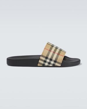 Burberry Vintage Checked Slides - Natural