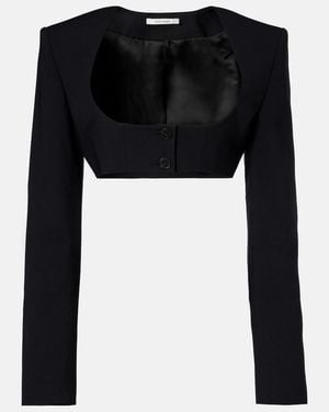 Nensi Dojaka Crepe Crop Top - Black