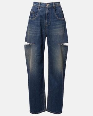 Maison Margiela Distressed Barrel-Leg Jeans - Blue