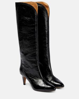 Isabel Marant Lestany Leather Knee-High Boots - Black