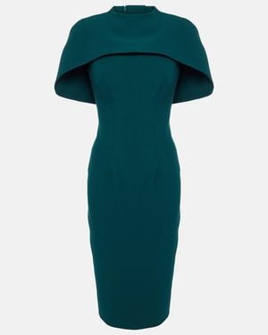 Safiyaa Kalika Caped Midi Dress - Green