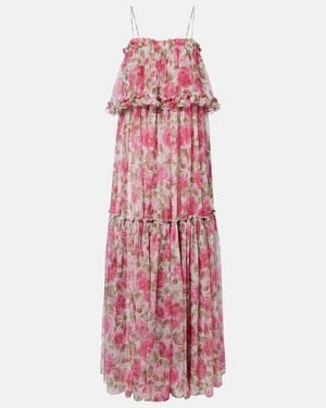 Chloé Floral Silk Georgette Maxi Dress - Pink