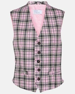 GIUSEPPE DI MORABITO Checked Wool Vest - Pink