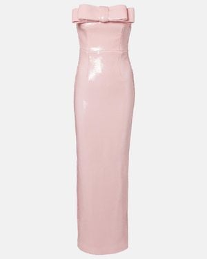 The New Arrivals Ilkyaz Ozel Sisu Sequined Strapless Gown - Pink