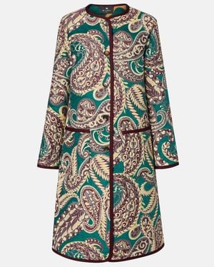 Etro Reversible Jacquard Coat - Green
