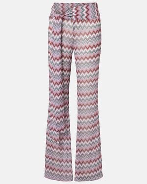 Bananhot Pantaloni Bowie Flared Chevron - Multicolore