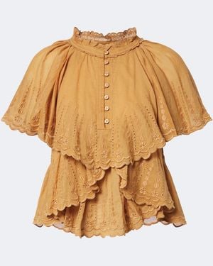 Isabel Marant Besticktes Top Lorna Aus Baumwolle - Natur