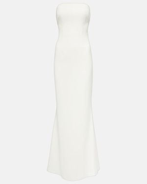Safiyaa Bridal Strapless Crepe Gown - White
