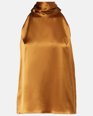 Galvan London Top Sienna Aus Satin - Orange
