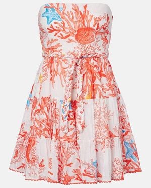 Poupette Christine Printed Cotton Minidress - Red