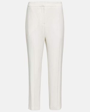 McQueen Mid-Rise Slim Crepe Trousers - White