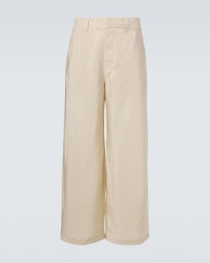Lemaire Silk-Blend Wide-Leg Trousers - Natural