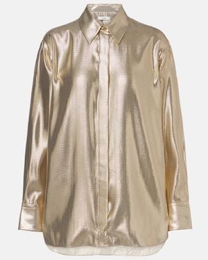 JOSEPH Capri Silk-Blend Lame Blouse - Natural