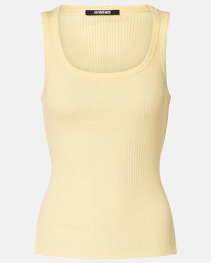 Jacquemus Rond Carre Cotton Tank Top - Yellow