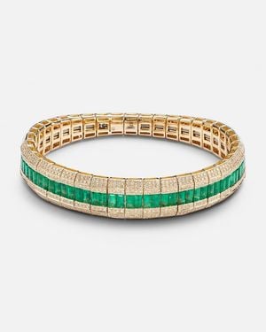 SHAY 18Kt Bracelet With Diamonds And Emeralds - Metallic