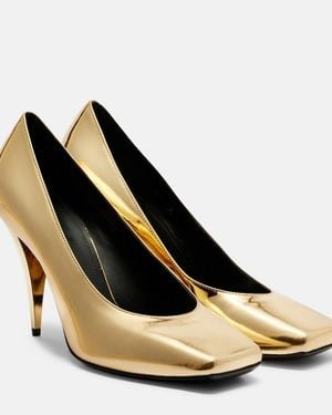 Givenchy Sliced Square 95 Patent Leather Pumps - Metallic
