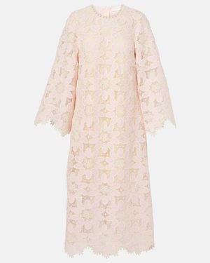 Zimmermann Ottie Scalloped Lace Midi Dress - Natural