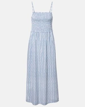 Velvet Senara Striped Cotton-Blend Maxi Dress - Blue