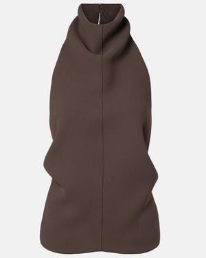 KHAITE Rone Halterneck Top - Brown
