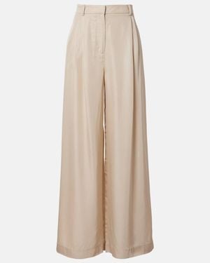 Frankie Shop Marfa Pleated Twill Wide-Leg Trousers - Natural