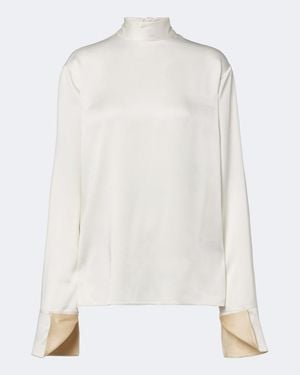 Stella McCartney Top Aus Satin - Weiß