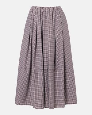 Faithfull the Brand Solinas Gingham Cotton-Blend Midi Skirt - Purple