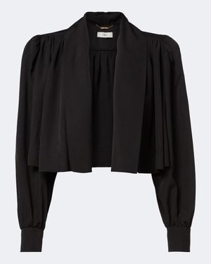Chloé Gathered Cropped Faille Jacket - Black