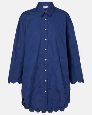 Juliet Dunn Besticktes Minikleid Aus Baumwollpopeline - Blau