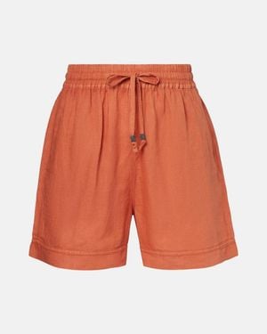 Brunello Cucinelli Linen And Cotton Bermuda Shorts - Orange