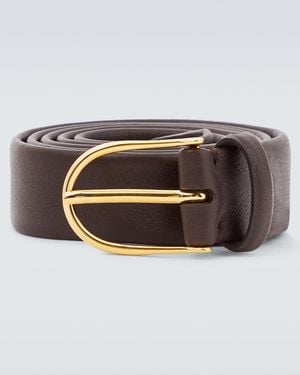 Rubinacci Leather Belt - Metallic
