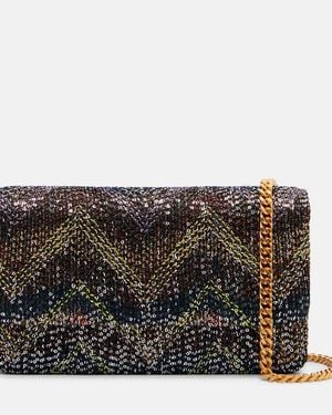 Missoni Caperdoni Small Leather-Trimmed Sequined Crossbody Bag - Black